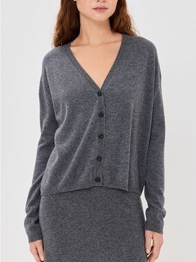 Lisa Yang Abby cashmere cardigan in graphite NWT